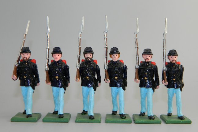 Six Union Infantry Marching